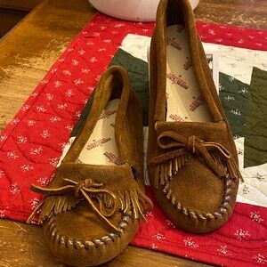 Minnetonka Brown Suede Moccasins